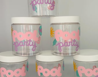 Pool Party Favors, Swimming Party Cups, Summer Party Containers , Pool birthday Party, Swimming Party,pool party favors,Beach Ball, Reusable