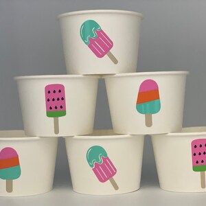 Popsicle Party Snack Cups, Popsicle Birthday Party Snack Cups, Summer Party Snack Cups, Pool Party Snack Cups, Popsicle Party Favors, Summer