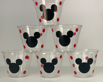 Mickey Mouse party cups, Mickey Mouse Birthday Party, MIckey Party Favors, Mickey Party Supplies, Mickey Baby Shower, Mickey 1st birthday
