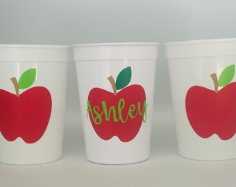 Apple of Our Eye Party Cups, Apple Orchard Birthday, Apple Baby Shower, Apple Party Favors, Reusable Cups,  Party supplies, Teacher Party