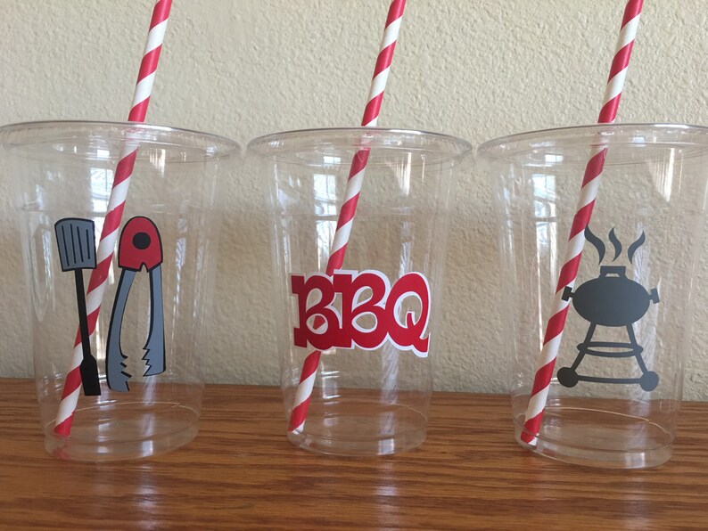 BBQ party cups babyq party cups Barbeque Party BABY Q Etsy