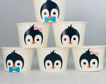 Penguin Party Snack Cups, Penguin Birthday party Snack Cups, Winter Party Snack Cups, Winter Wonderland Party, Winter Onederland Party