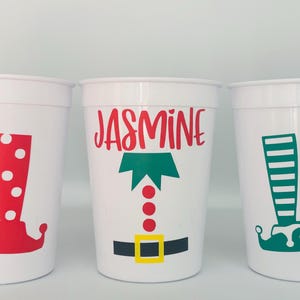 Elf Party Cups, Elf Birthday Party Cups, Christmas Party Cups, Elf Returning Party Cups, Christmas Elf Party Cups, Christmas Eve, Reusable