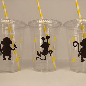 Monkey Party Cups Monkey Birthday Party Cups Monkey Baby - Etsy