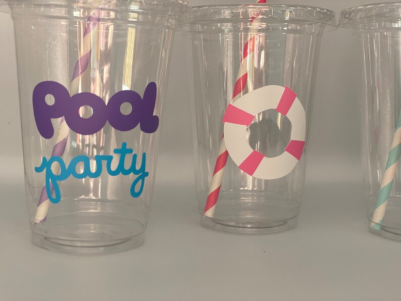 Pool Party Cups Swimming Party Cups Summer Party Cups Pool Etsy