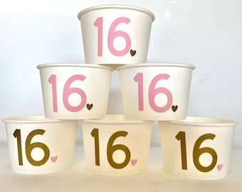 Sweet 16 Party Cups, Sweet 16 Birthday Party Cups, Sweet 16 Party Supplies, Sweet Sixteen Party Supplies, Sweet Sixteen Favors