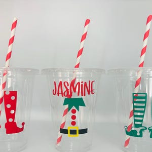 Elf Party Cups, Elf Birthday Party Cups, Christmas Party Cups, Elf Returning Party Cups, Christmas Elf Party Cups, Christmas Eve Party