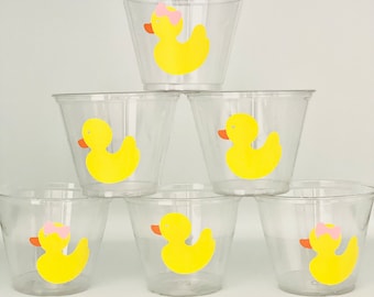 Rubber duck Party, Rubber duck Birthday, Rubber Duck Baby Shower Snack Cups, Yellow Duck Party, Duck Party, Rubber Duck Party Supplies