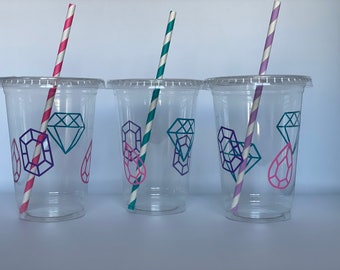 Gem Birthday Party Cups, Crystal Party, Diamond Party,  She's a Gem, Party Suppllies, You're a gem, Geode Party