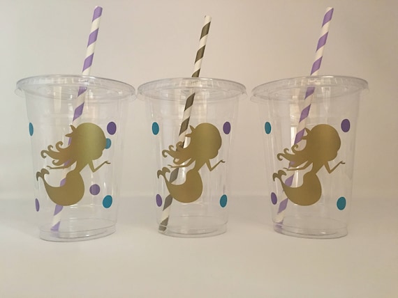 Mermaid party cups, Mermaid Birthday Party Cups, Mermaid Baby Shower Cups,Under the Sea Party cups,Mermaid Party Favors,Mermaid party Supply