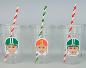 Football birthday Football party cups, football Birthday Party Cups, First Birthday, Football Party Favor cups, Football party Supplies,
