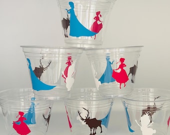 Frozen Party Cups, Frozen Birthday Party Cups, Elsa Party, Olaf Party, Elsa Party, Anna Party, Frozen Party Supplies, Snow Flurries Cups
