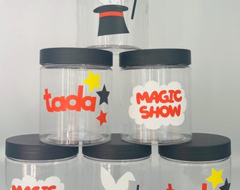 Magic party Favors, Magician Party Containers, Magic Birthday Party, Magic Baby Shower, Magic Party Favors, Magic Show Party Supplies