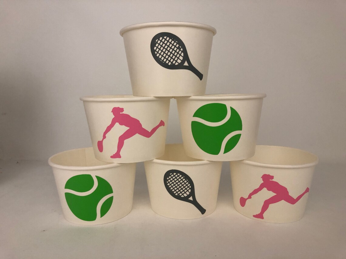 Tennis Party Cups Tennis Birthday Party Cups Tennis Baby Etsy