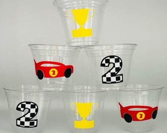 Two Fast Party, Race Car Party Cups, Race Car Birthday, Racing Party Supplies,Party Cups, 2nd birthday, Race car party favors, Party Favors