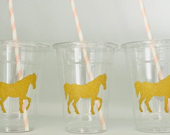 Horse Party Cups, Derby party cups, Cowgirl Party cups, Horse Baby Shower, Cowgirl Baby Shower, Equestrian Party Cups, Horse Party Supply