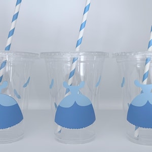 Vasos para fiesta de Cenicienta, fiesta de cumpleaños de Cenicienta, suministros para fiesta de Cenicienta, vasos desechables, regalos para fiesta de Cenicienta, princesa, zapato de cristal imagen 1