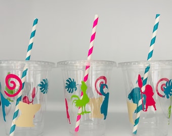 Moana Party Cups, Moana Birthday Party Cups, Maui Party cups, Maui Birthday Party, Moana Party Favors, Moana Party Supplies, Disposable