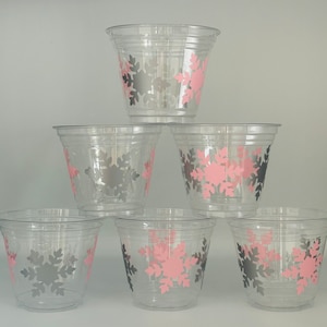 Snowflake Party Cups, Snowflake Birthday Party, Snowflake Party Supplies, Winter Party Cups, Snowflake Baby Shower, Winter Wonderland