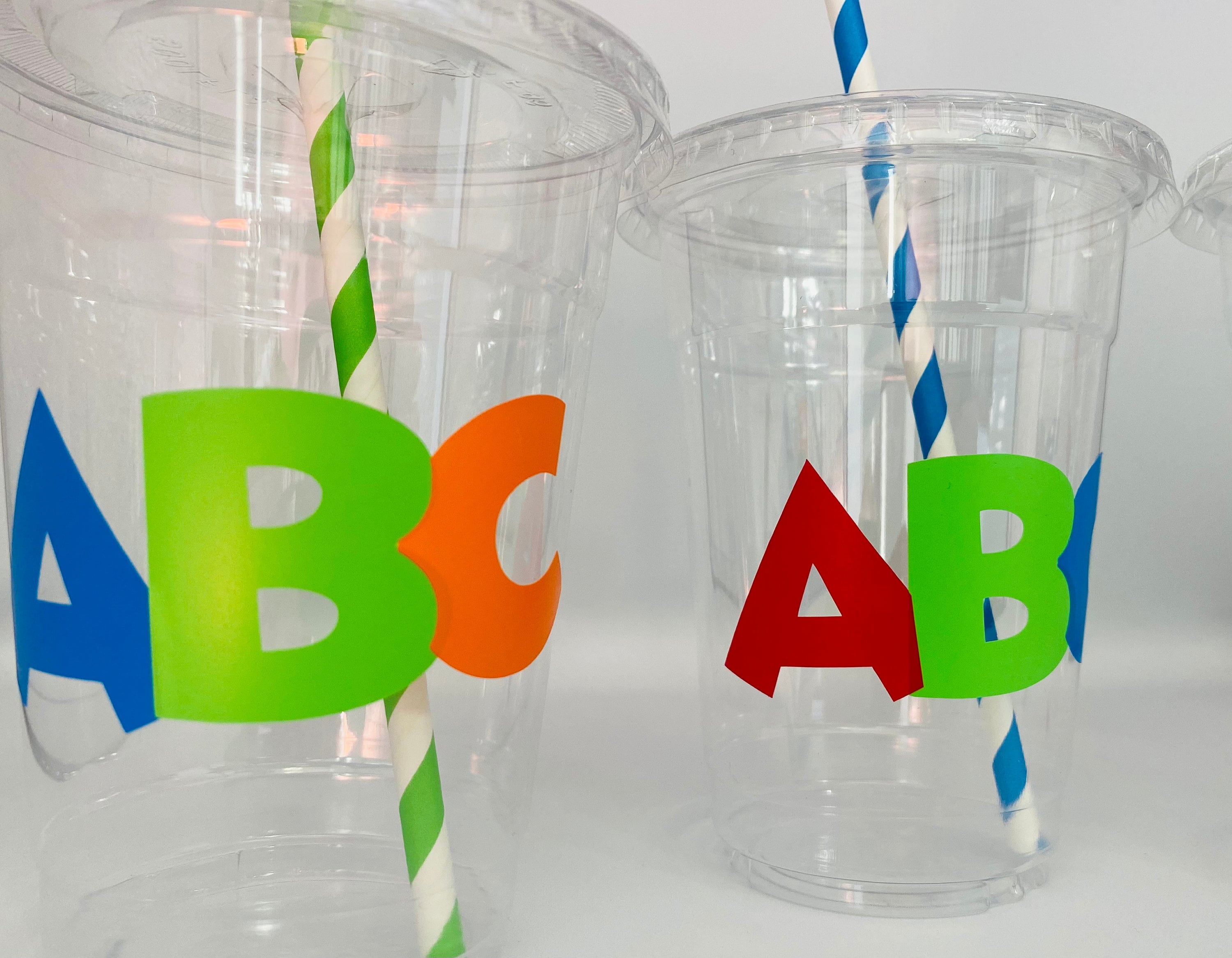 Alphabet Birthday Party Cups, Alphabet Theme Birthday Party, ABC ...