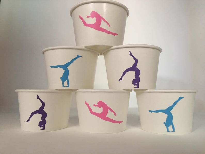 Gymnastics Party Snack Cups, Gymnastic Birthday Party, Gymnastic Party Favors, Gymnastic Team Party, Gymnastic Party Supplies,Cheer Party image 3