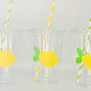 Lemon Party Cups, Citrus Cups, Lemon Birthday Party, Lemon baby shower, Pink Lemonade Cups, Lemon Party Favors, Citrus Party, Disposable