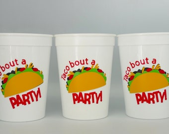 Taco Party Cups, Fiesta Birthday Party Cups, Fiesta Party Supplies, Cinco De Mayo Cups, Cinco De Mayo Party, Lets Fiesta