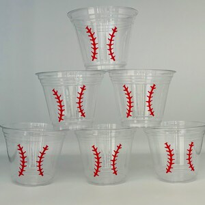 Baseball Party Cups, Baseball birthday party, Baseball party supplies, Baseball baby shower, Baseball bridal shower, Baseball wedding