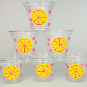 Pink Lemonade Party Cups, Lemon Birthday Party Cups, Pink Lemon Party Supplies, Easy Peasy Lemon Squeezy, Citrus Party, Baby Shower