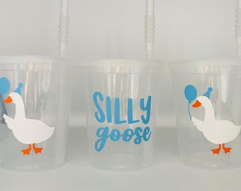 Silly Goose Party Cups, Silly Goose Baby shower, One Silly Goose Party, A new silly goose, Vintage Goose, Reusable