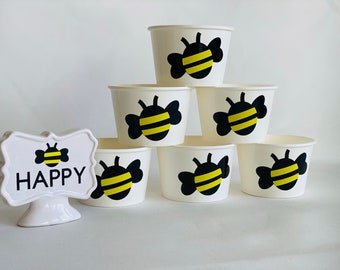 Bee Party Snack Cups, Bee Birthday Snack Cups, Bumbleebee party, Bee shower, Bee Party Favors, Bee Party Supplies, Hive Party Supplies