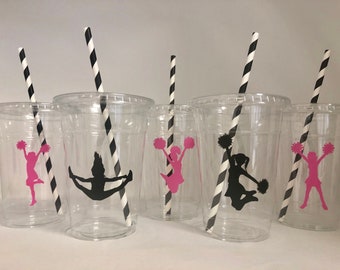 Cheerleading party cups, cheer party cups, cheerleader party cups, cheer birthday party, Cheer Baby Shower cups, Cheer Party Favors, Squad