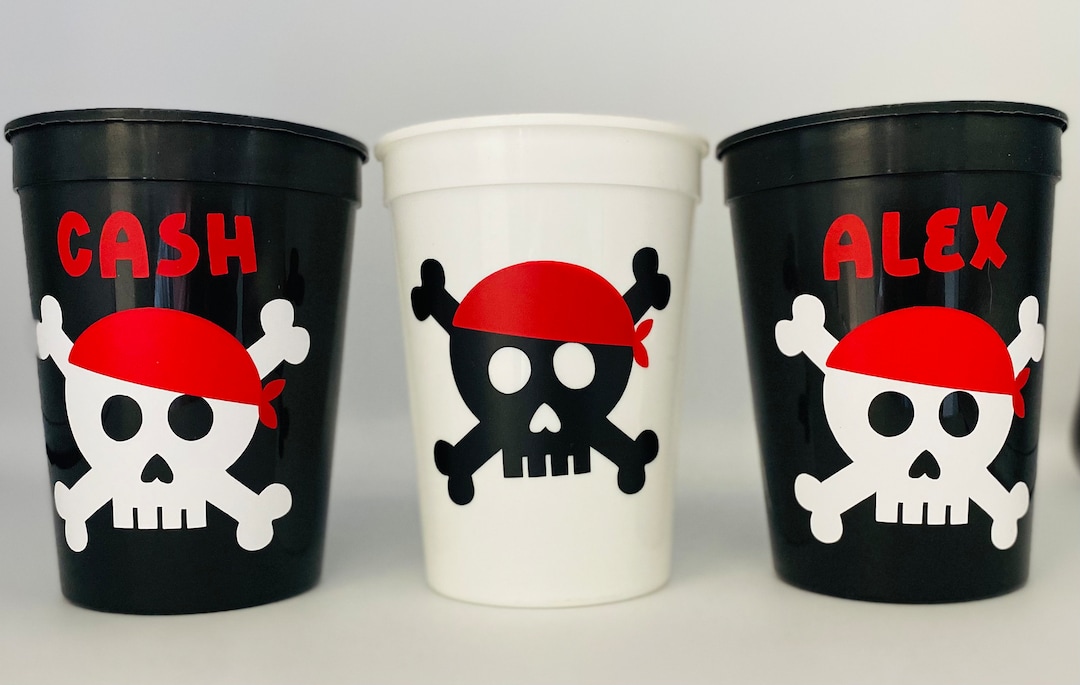 Pirate Party Cups, Pirate Birthday Cups, Pirate Baby Shower, Pirate