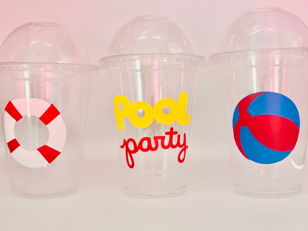 Pool Party Cups, Beach Ball Birthday Party, Beach Ball Baby Shower