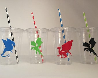 Dragon party cups, Dragon Birthday Party Cups, Knight Party Cups, Knight Birthday Party Cups, Dragon Party favors, Dragon Party Supplies