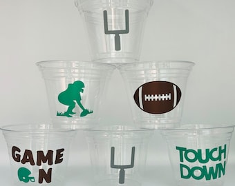 Football Party Cups, Football Birthday Party Cups, Super Bowl Party Cups, First birthday football, Football party supplies