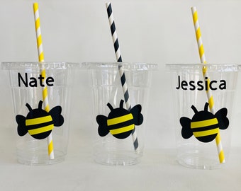 Bee Party Cups, Bumblebee, First Bee-Day Party, Bee Baby Shower, Bee Birthday Party, Bumblebee Birthday Party cups, bumblebee baby shower