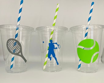 Tennis party Cups, Tennis Birthday Party Cups, Tennis Team Party Cups, Tennis party favors, Tennis Baby shower, Tennis Team Favors