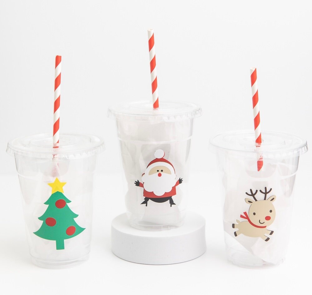 Christmas Party Cups, Santa Party Cups, Christmas Birthday Party Cups,  Reindeer Party Cups, Christmas Eve Dinner, Breakfast With Santa -   Israel