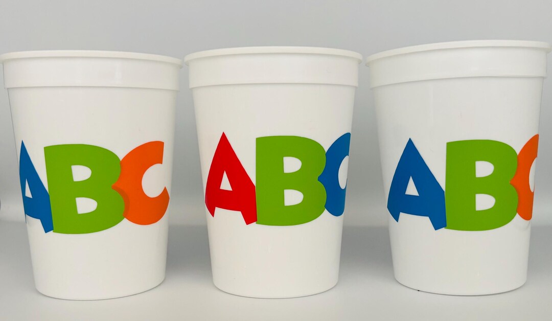 Alphabet Birthday Party Cups, Alphabet Theme Birthday Party, ABC ...