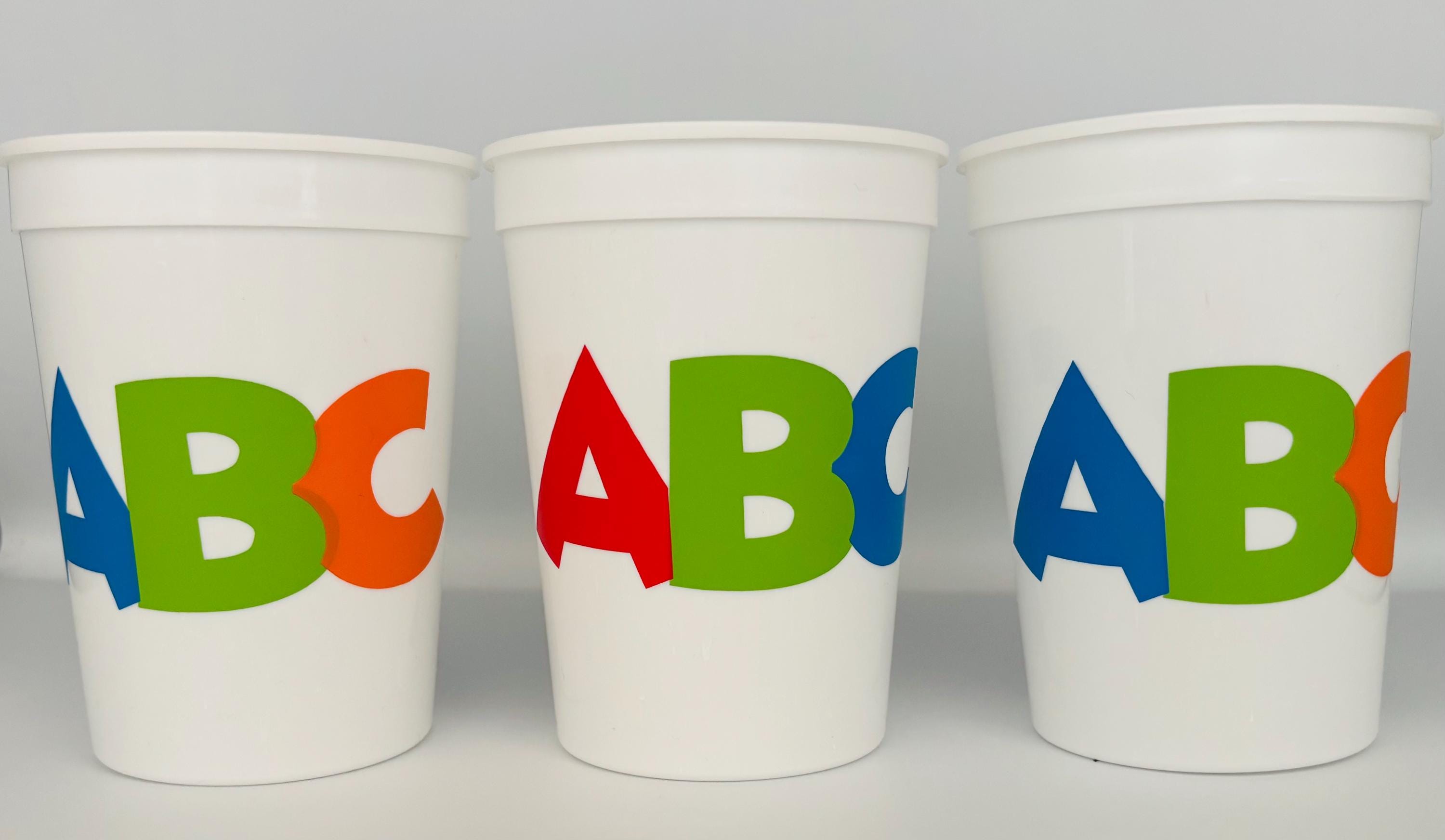 Alphabet Birthday Party Cups, Alphabet Theme Birthday Party, ABC ...