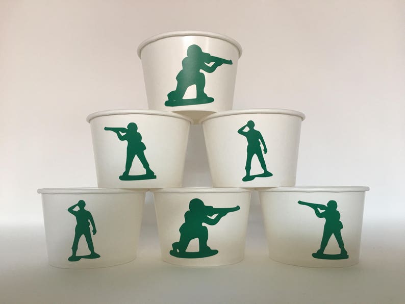 Army Party Snack Cups, Army Birthday Party Snack Cups, Army Baby Shower ...