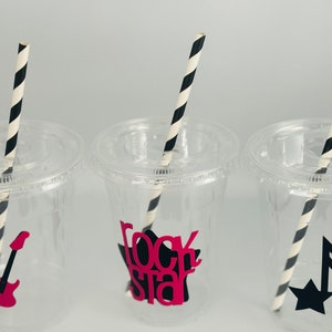 Rock Star Party Cups, Rockstar party cups, Rock Star Party Favors, Music Party Cups, Music party favors,Pop star party, Guitar Party,music image 4