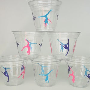 Gymnastics Party Snack Cups, Gymnastic Birthday Party, Gymnastic Party Favors, Gymnastic Team Party, Gymnastic Party Supplies,Cheer Party