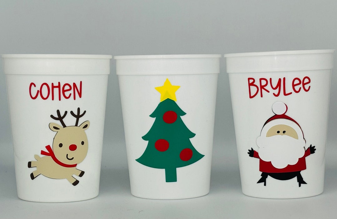 Christmas Party Cups Santa Party Cups Christmas Birthday Etsy