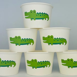 Alligator Party Cups, Alligator Birthday Party, Alligator Baby Shower, Safari party, Alligator Party Favors, Safari Birthday Party, Gator