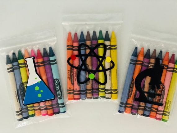 Science Party Favors, Science Birthday Party Favor, Science Crayon Favors,  Party Favors, Crayon Party Favors, Science Party Supplies, Nerd 