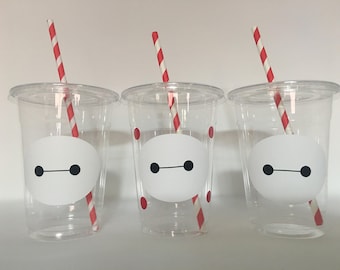 Vasos para fiesta de Big Hero 6, vasos para cumpleaños de Big Hero 6, vasos para fiesta de Baymax, regalos para fiesta de Big Hero 6, artículos para fiesta de Big Hero 6, desechables