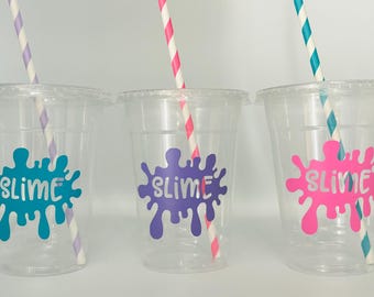 Slime Party Cups, Slime birthday Party Favors, Slime Party Supplies, Slime Birthday Party,Disposable