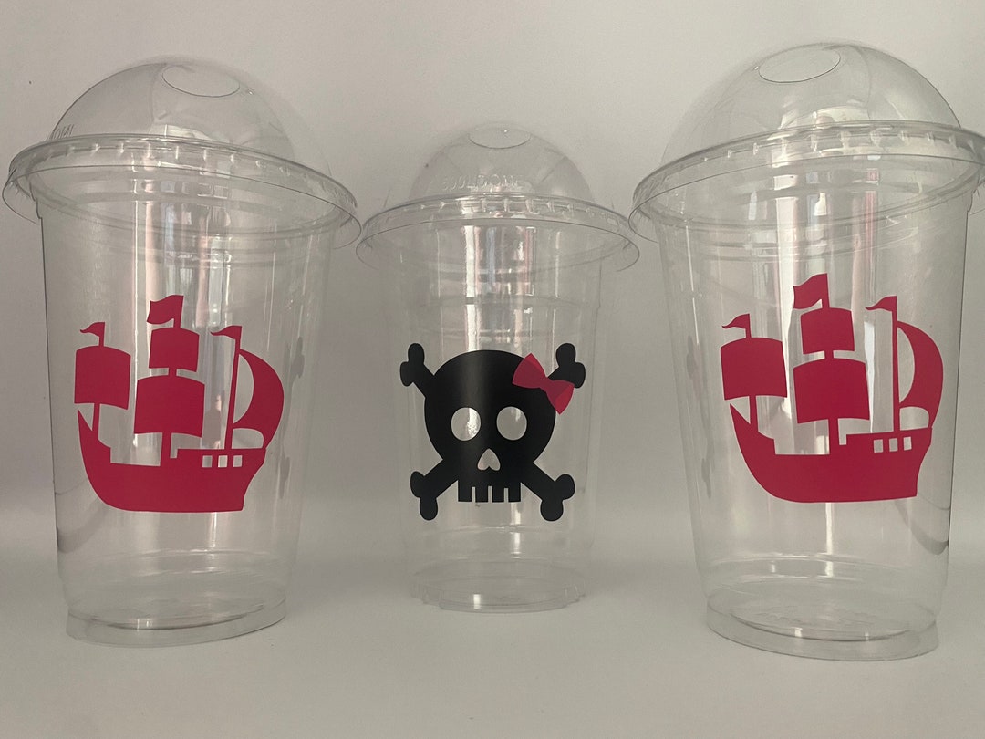 Girl Pirate Party Cups, Pirate Party Cups, Pirate Birthday Party Cups ...